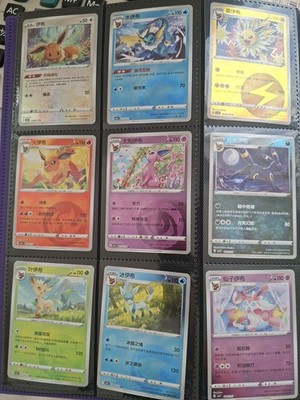 Pokémon TCG S-Chinese Eevee Evolutions Holo Full Set 36 Karten Near Mint