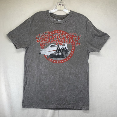 Aerosmith Soft Crewneck Short Sleeve Band T Shirt Walnut Aerosmith Gray Small