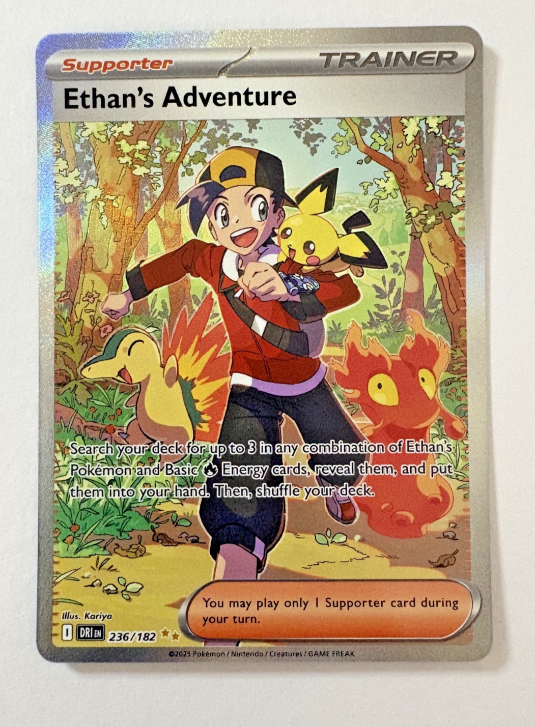 Pokemon Card - Ethan's Adventure 236/182 Illustration Rare- Destined Rivals