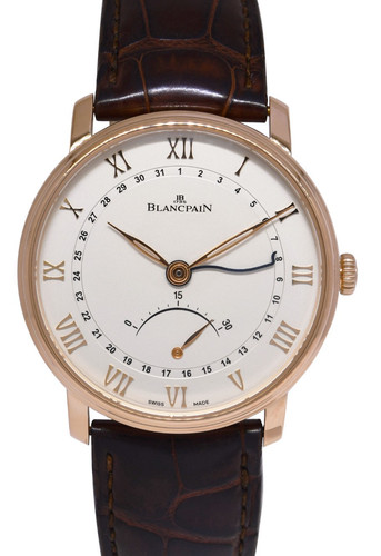 Blancpain Villeret Ultra Slim Rose Gold Retrograde Watch +Card 6653Q-3642-55B