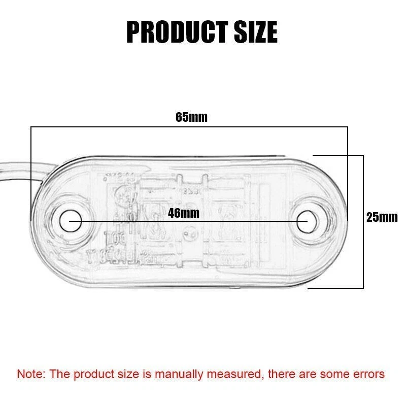 10X Marker Light 2.5" LED Truck Trailer Oval Clearance Side Lamp Amber Red White - Image 3 of 4