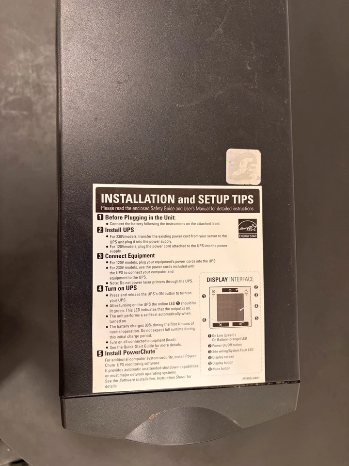 APC Smart-UPS C 1000 SMC1000 1000 ВА 600 Вт ЖК-дисплей башня ИБП с кабелем и аккумулятором - Изображение 3 из 4