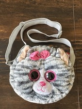 TY Silk Beanie Boos KIKI Purse Grey Cat Handbag Bag Adjustable Strap