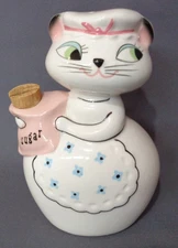 Holt Howard Cat Sugar Shaker VTG 1950s Ceramic 5.5" Hard to Find 1958 Whimsical
