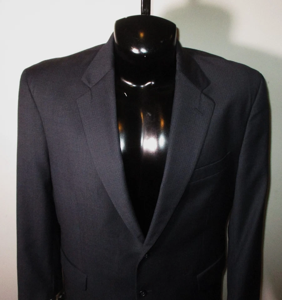 JOS. A. BANK Navy Blue 100% Wool 2 Pc Suit Men's Size 44 Short, 36X26 - Image 3 of 4