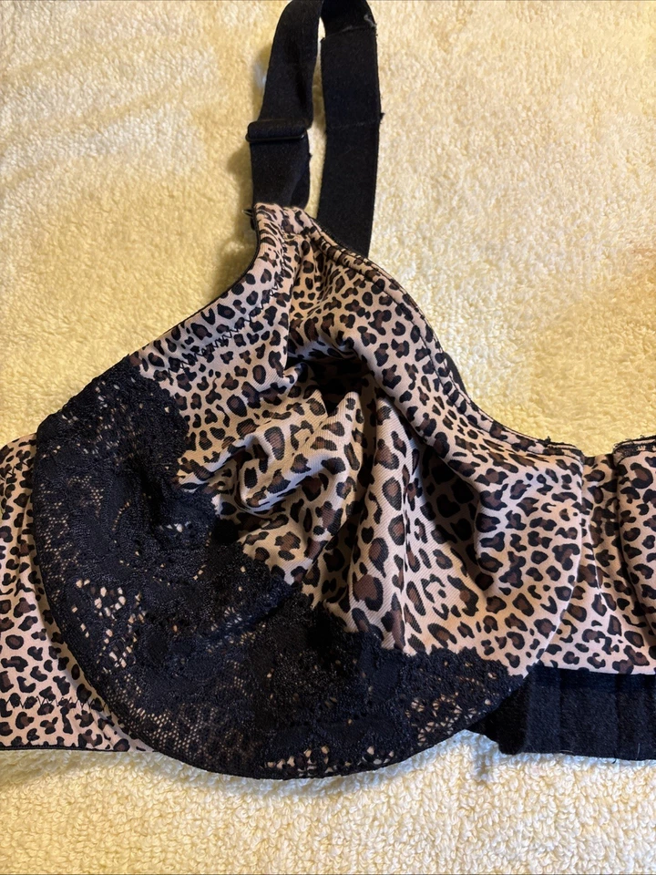 Sujetador Olga 5001 Talla 38D Leopardo con Encaje Con Aros Sin Almohadilla Minimizador FR/SHP Foto 4 de 4