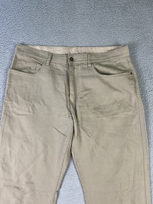 Jaeger Pants Mens 36R Brown Linen Cotton Blend Relaxed Fit Straight Leg