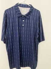 Obnoxious Golf Polo Shirt Mens XL Navy Blue Naughty 3 Putts Print Loud Golf Pro