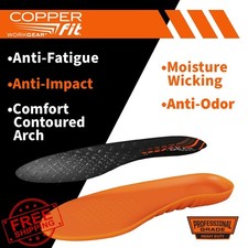 COPPER FIT PRO Work Insoles Men's 8-13 Anti-Shock Cushion