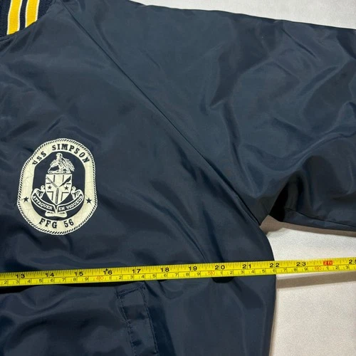 Vintage 80's US Navy Bomber Jacket Men's Medium USS Simpson FFG-56 Made in USA image 7