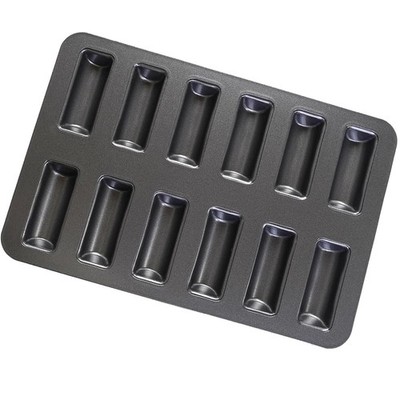 12 Cup Financier Cake Baking Pan Mini Banana Bread Loaf Nonstick Tray Tin Mold