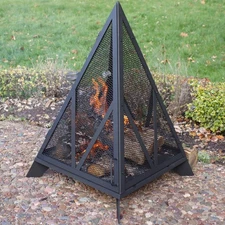 Majestic Pyramid Heavy-Duty Steel Outdoor Fire Pit by Sunnydaze
