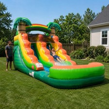 Inflatable Water Slide Commercial 12 ft Tropical Kids Splash Pool NO Blower