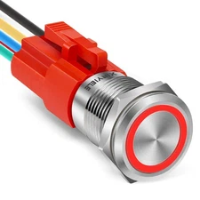 XINYIELE 16MM Latching 12V Push Button Switch On Off,Waterproof Stainless Ste...