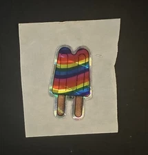 Vintage Hambly Sticker Popsicle Foil Mylar Rainbow Great Condition!