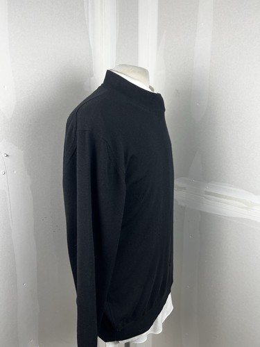 Maglione uomo Gran Sasso nero maglia stretta collo tartaruga taglia large made in Italy USA - Foto 4 di 6