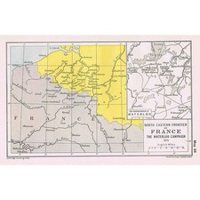 FRANCE NE Frontier During the Waterloo Campaign in 1815 Antique Map 1912