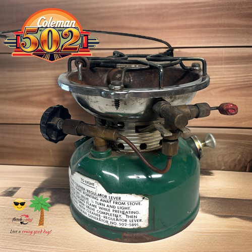 Estufa de campamento deportiva Coleman 502-700 11/80 vintage mirar, leer y ver video - Imagen 3 de 9