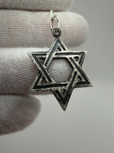 Vintage Sterling Silver 925 Star of David Pendant Judaica Jewish Magen David