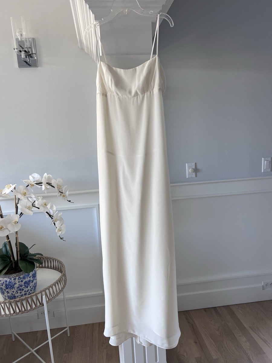 Dassy  Collection Vintage Wedding Dress A Line Chiffon Ruffle Ivory Size 6.