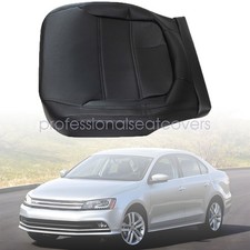 For 2011-2017 Volkswagen Jetta Driver Side Bottom Leather Seat Cover Black Qr