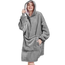 Wearable Blanket Hoodie - Cozy Sherpa Sweatshirt Gift for Women Men