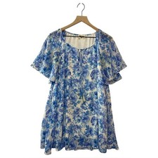 Show Me Your MuMu Floral Mini Dress Blue/White Flowy Lined Party Feminine