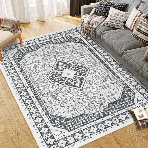 Washable Area Rugs for Living Room, 5x7 Stain Resistant No Slip Large Area Ru...