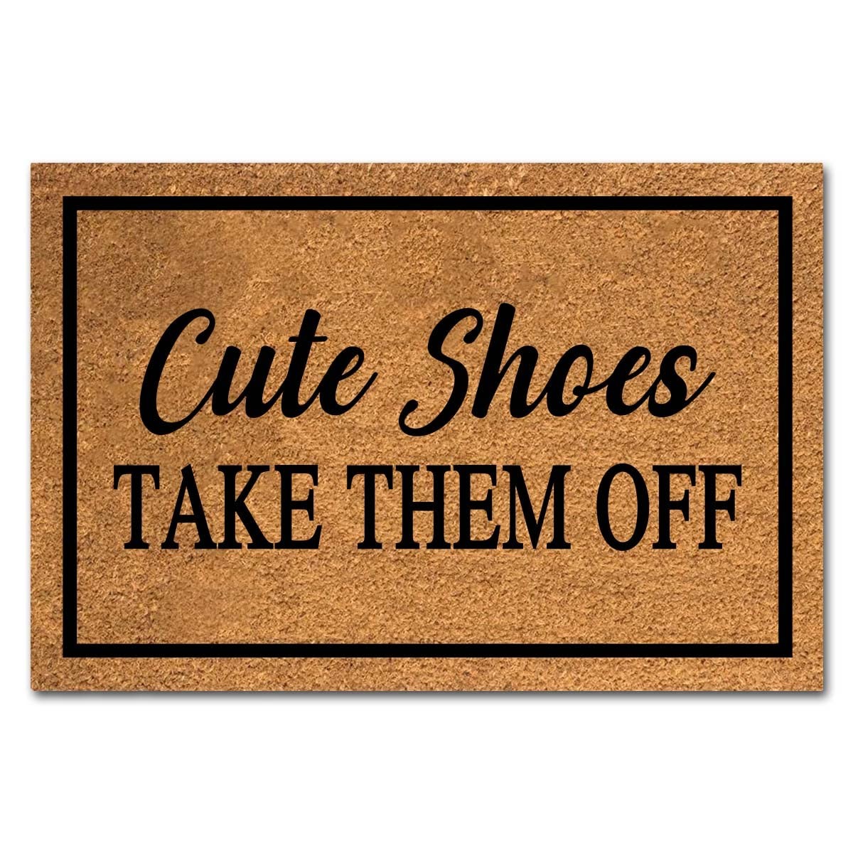 Funny Coir Doormat Cute Shoes Take Them Off Front Door Mat Entryway Outdoor M...