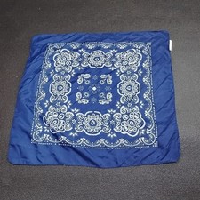 Oriental Trading Company 20" x 21" Blue White Print Bandana Handkerchief
