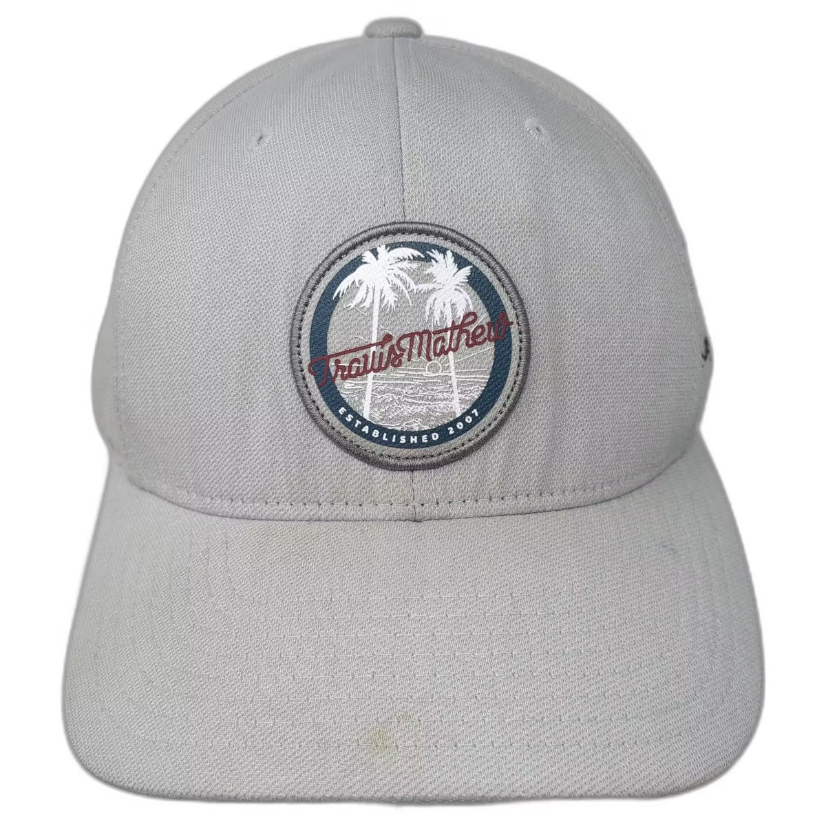 TravisMathew Baseball Cap Gray Blue XL Kapalua Palm Tree