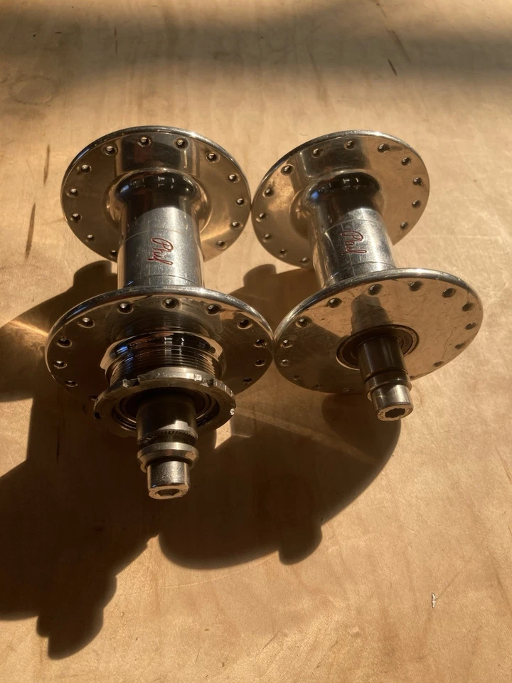 Juego de bujes Fixie de engranaje fijo Phil Wood de brida alta 32h 100 mm delantero/120 mm trasero Foto 3 de 4