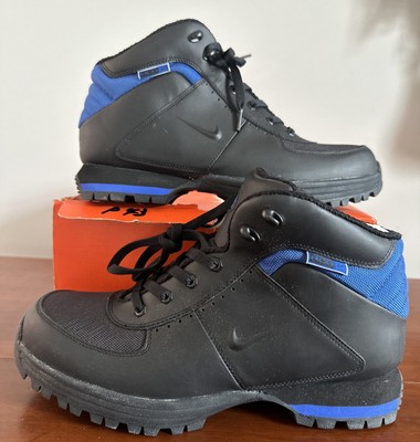 Nike ACG Pinchot Boot Black Blue Leather Lace Up 309722-043 Men's Size 11.5 RARE