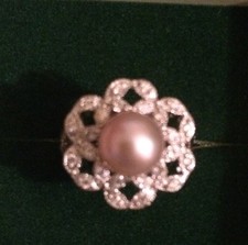 Sterling Silver Genuine Cultured 11mm LARGE Pearl Ring Current Style Size 6