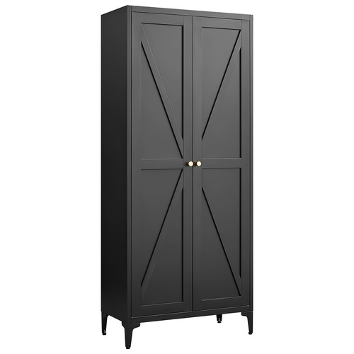 Metal Storage Cabinet, Kitchen Pantry Cabinet with 2 Doors and Adjustable Shelve