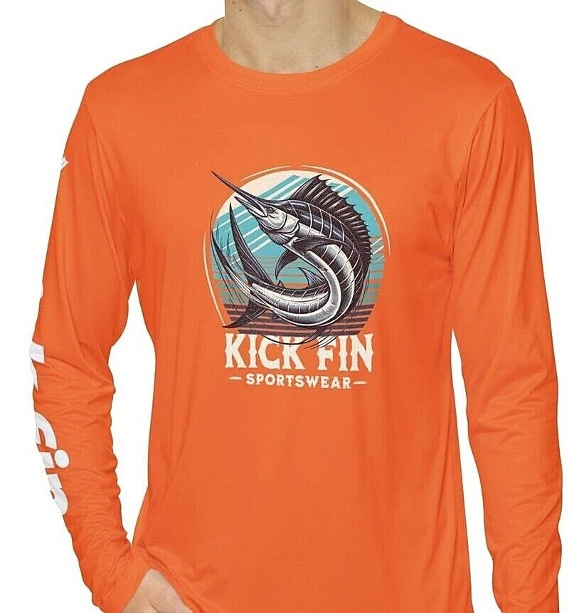 Kick Fin Sportswear Lightweight Moisture Wicking Long Sleeve Fishing T-Shirt