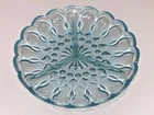 1970's Vintage Anchor Hocking Fairfield Light Blue 3 Part Divided Relish Dish