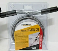Cobra Products 10250 DRAIN PIPE AUGER, 1/4" x 15' ~ New ~ FREE SHIPPING