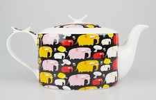 JAMESON&TAILOR Designer-Teekanne, Dekor Elefanten, Brillantporzellan, 1,4 l