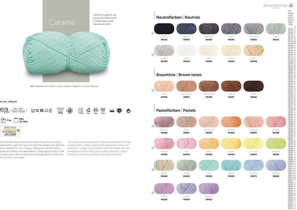 Schachenmayr Catania 50g | 100% Baumwolle | Stricken Häkeln Garn (47,80€/kg) - Bild 4 von 4