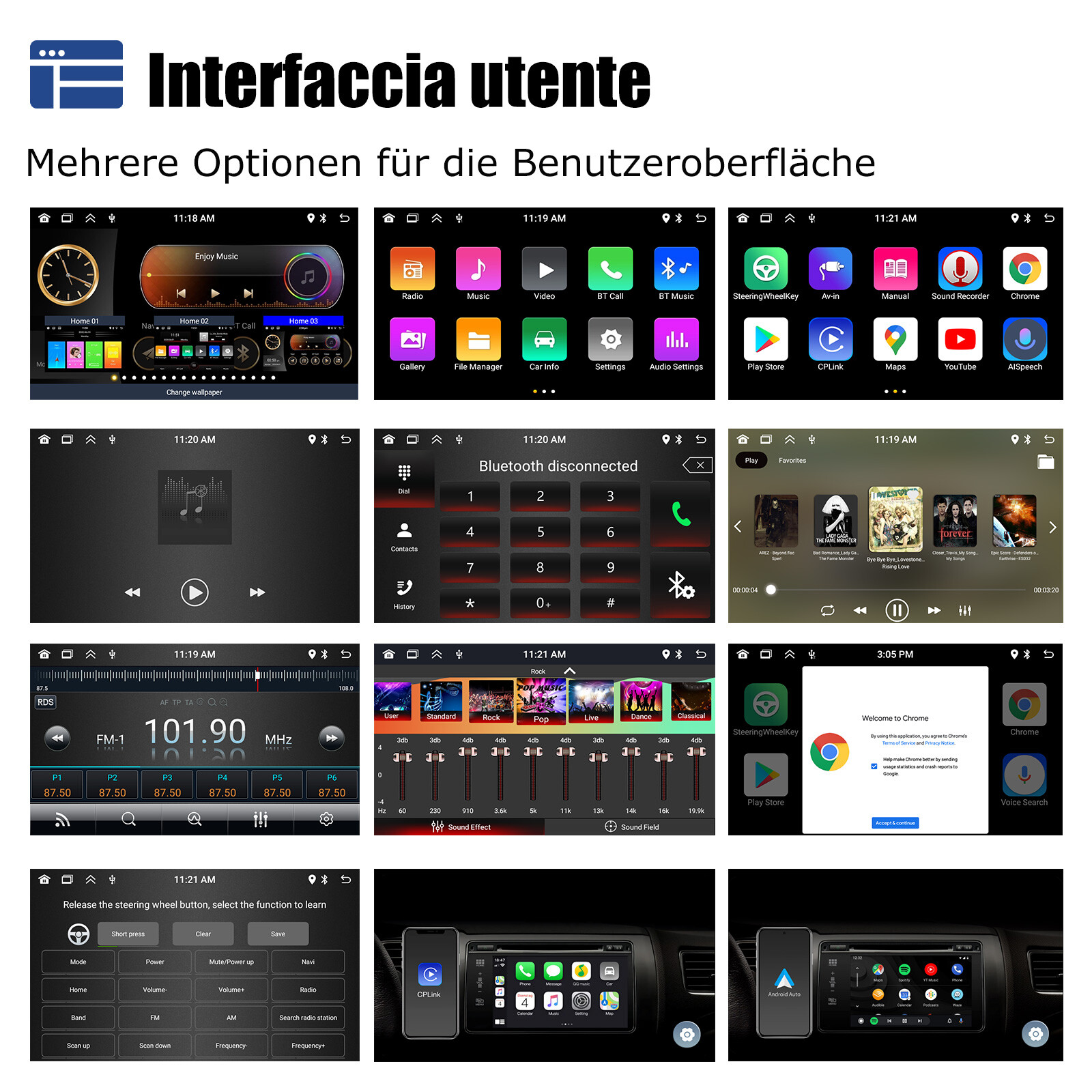 Autoradio 2din CarPlay GPS Navi Rds WIFI Bluetooth USB 32G Touchscreen - Miniatura 11