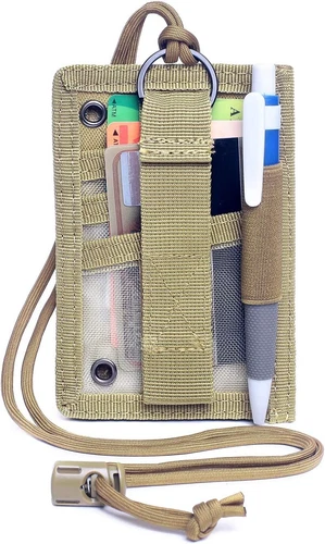 2x Braun Taktische Ausweisetui Haken & Schlaufe Patch Abzeichen Organizer - Halsband - Bild 13 von 19