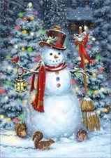 Snowman Christmas Poster Photo Print Holiday Wall Decor Reproduction