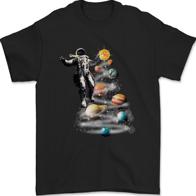 Planeten Weihnachtsbaum Weltraum Astronaut Weihnachten Herren T-Shirt 100% Baumwolle