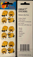 12 packages of Fuzzy Lamb Stickers, "Great 7" Sticker Designs, PFZ0704