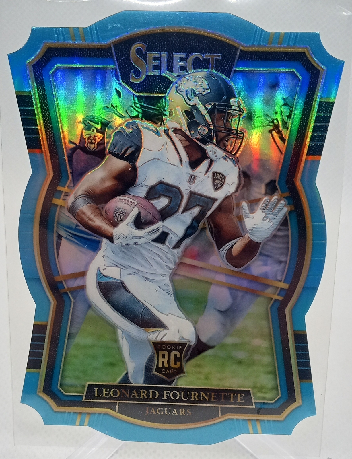 2017 Panini Select #117 Leonard Fournette Light Blue Prizm Die Cut #/99 Rookie