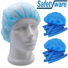 20pcs Non-Woven Disposable Bouffant Mob Cap Dustproof Hair Net Head Cover Bulk
