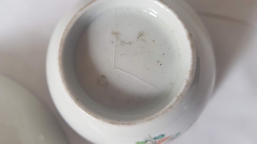 CHARMING ENGLISH NEWHALL TYPE TEA BOWL & SAUCER BOWL CIRCA 1800s - Picture 6 of 8