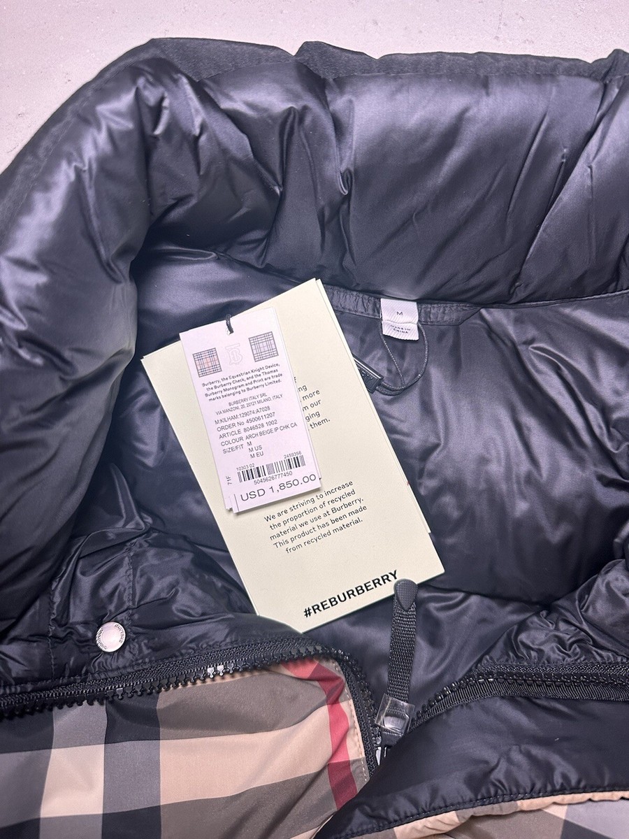 NEW Burberry Men's Kilham down jacket In Archive Beige Size NEW Burberry Men's Kilham down jacket In Archive Beige Size