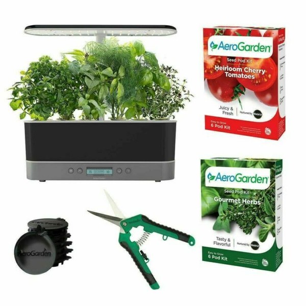 AeroGarden 1593118 Aquaponics Harvest Elite Slim Indoor Garden System